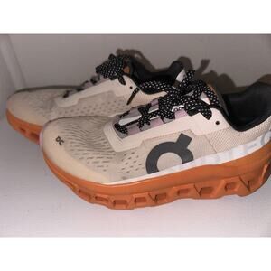 ON WOMEN'S CLOUDMONSTER Fawn Turmeric Orange White Running Shoes Size 8